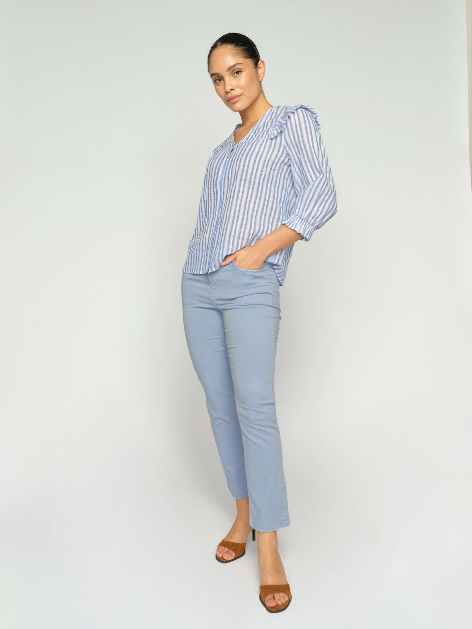 Mos Mosh Ashley Sati Pant - Pale Blue