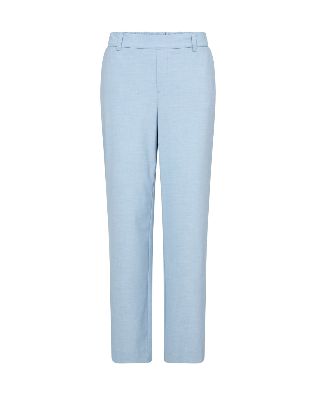 Mos Mosh Light blue tailored trousers shown flat against a plain white background. Flat image 