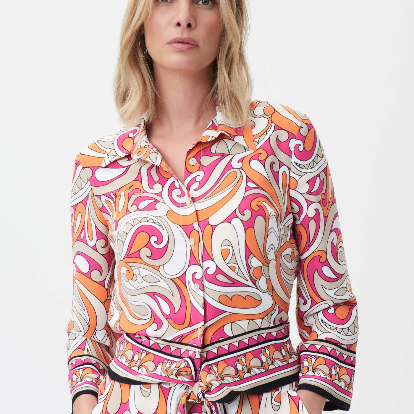 Heat Wave Blouse With Front Tie 232043