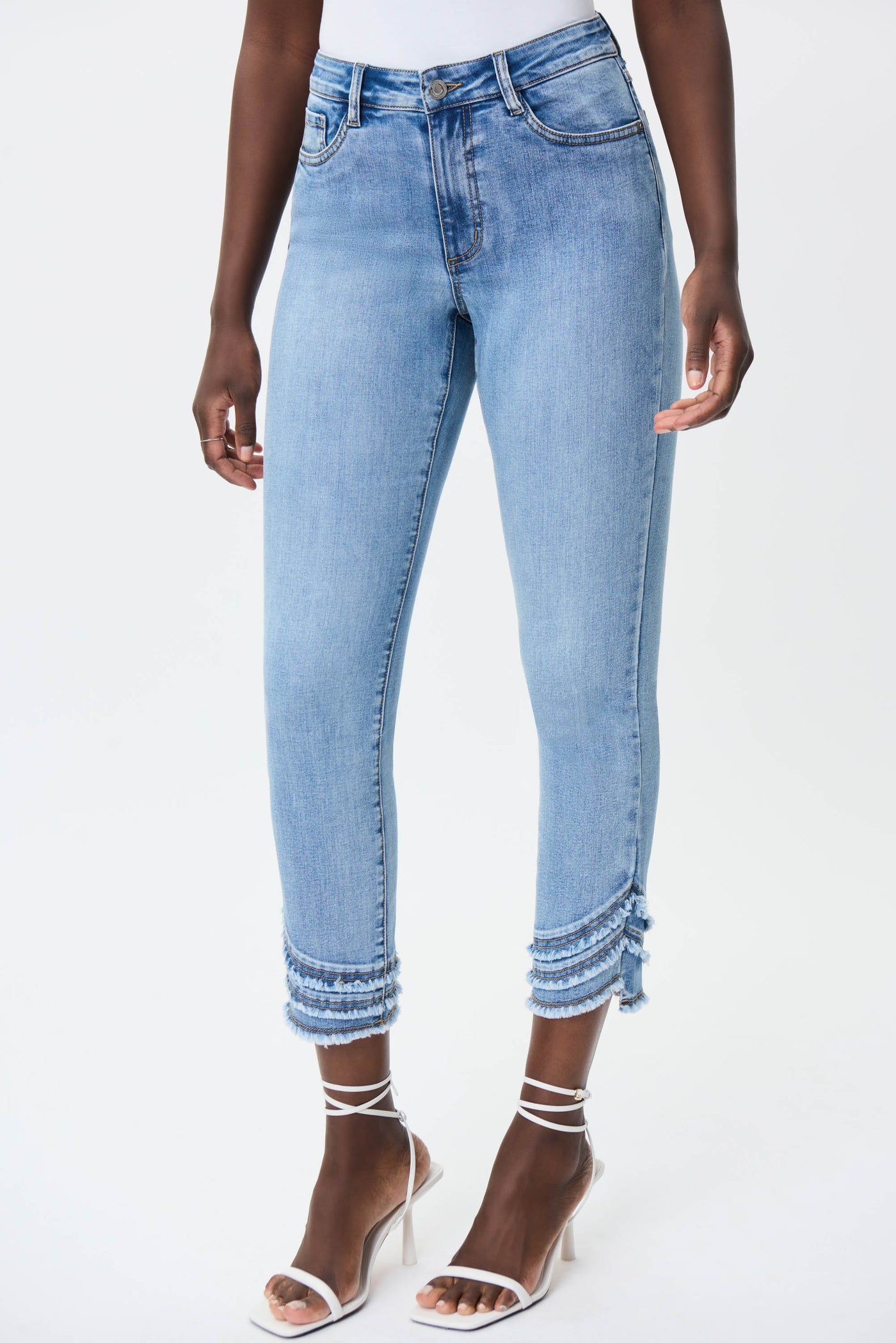 Vintage Slim Cropped Jeans - Blue 232915