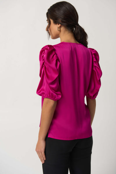 New Dimensions Puff Sleeve  Blouse - Pink 233026