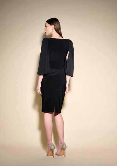 Pleated Sleeve Signature Dress - Black 234916