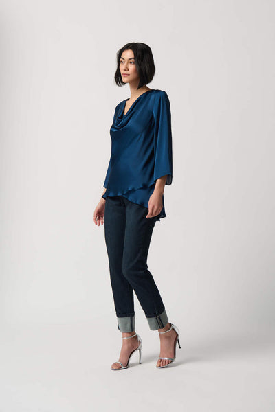 Down To Earth Cowl Neck Blouse - Nightfall 234082