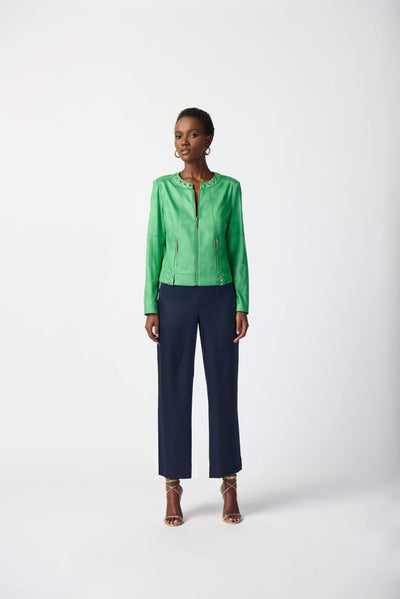 Bold Blooms Foiled Suede Jacket - Island Green 241909