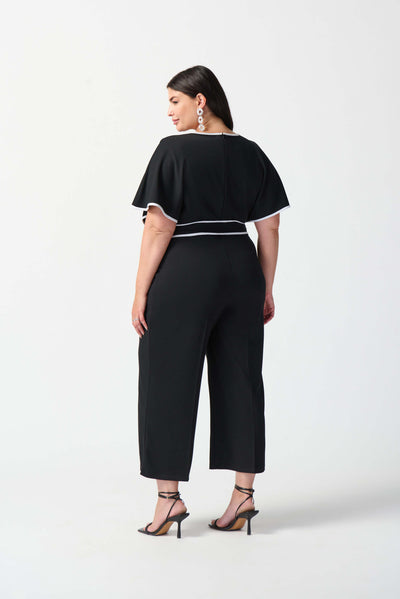Casablanca Scuba Crepe Belted Jumpsuit - Black/Vanilla 242082