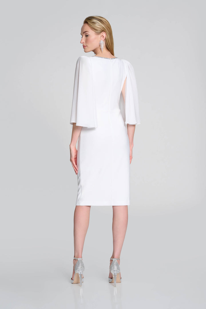 Sequin Collar Signature Wrap Dress - Vanilla  242732