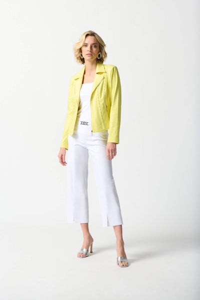 Capri Sun Foiled Suede Fitted Jacket - Neon Yellow 242908