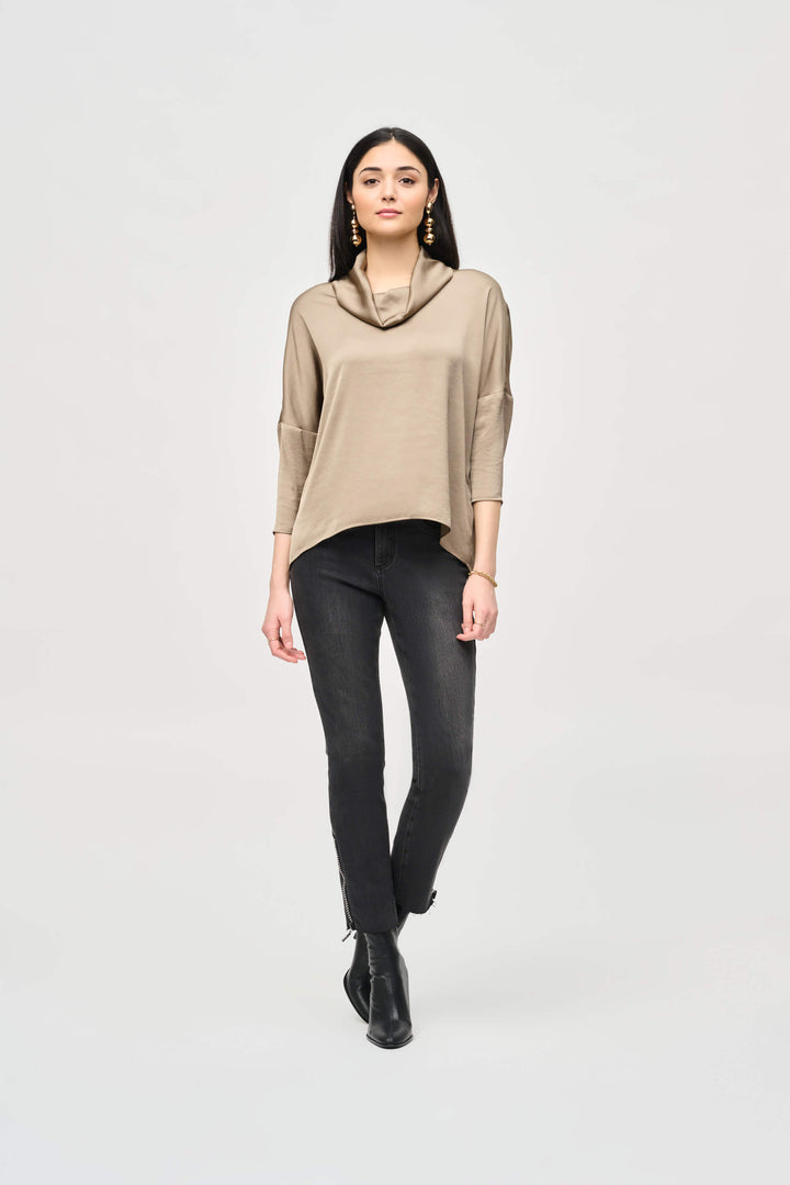 Urban Safari Satin Cowl Collar Top 243189