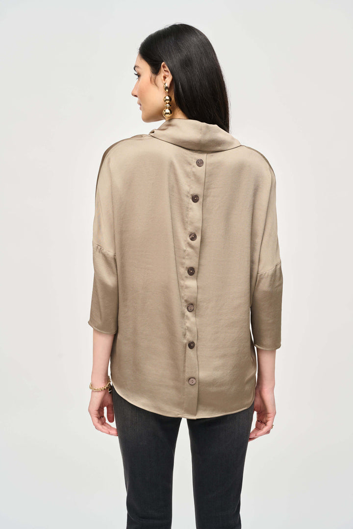 Urban Safari Satin Cowl Collar Top 243189