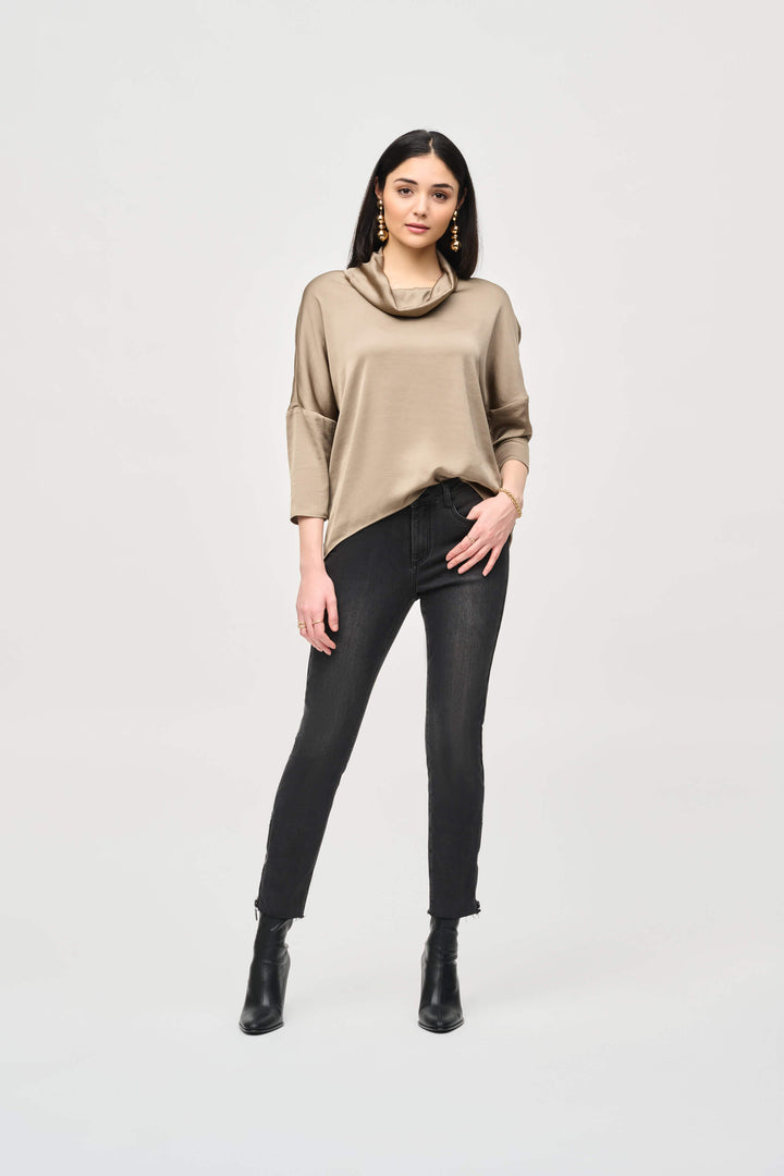 Urban Safari Satin Cowl Collar Top 243189