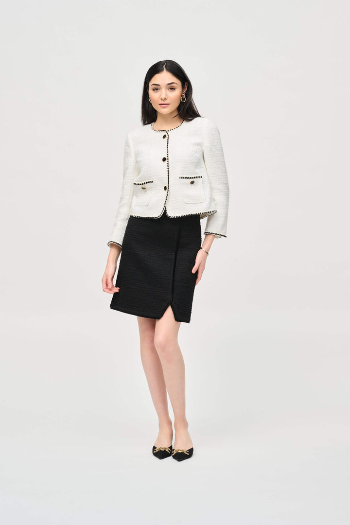 Queen of Scots  Bouclé Jacket With Contrast - Cream 243911