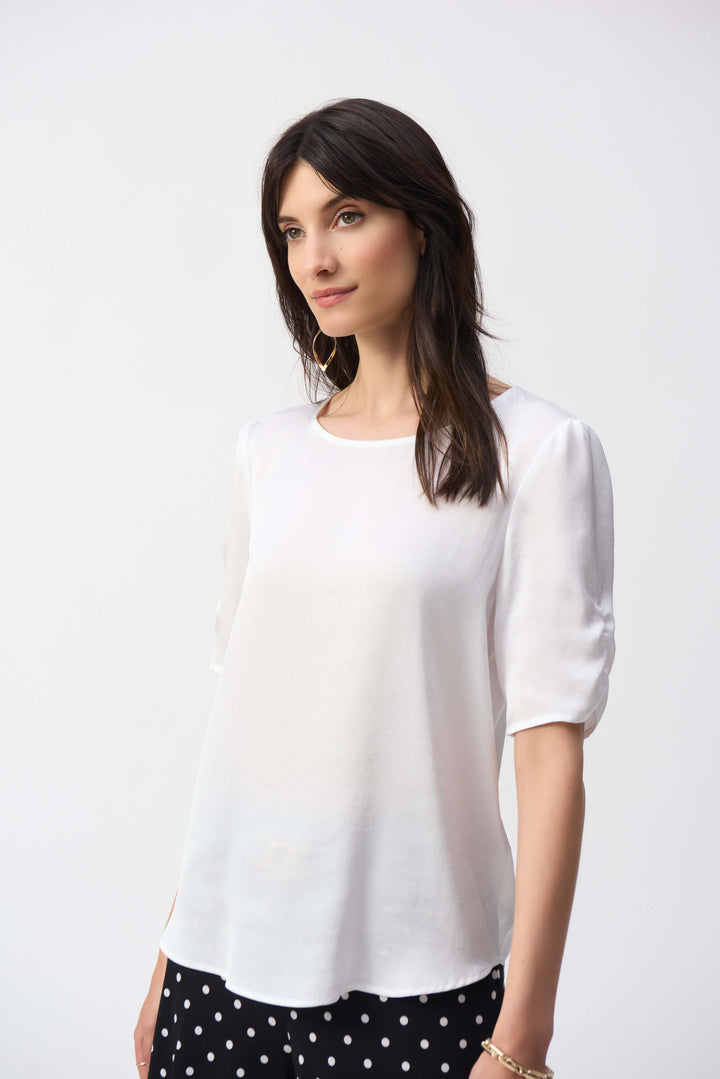 Hammered Satin Straight Top - White 251119