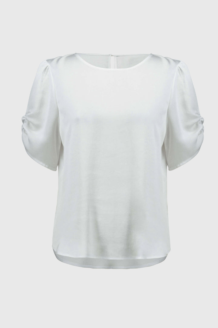 Hammered Satin Straight Top - White 251119