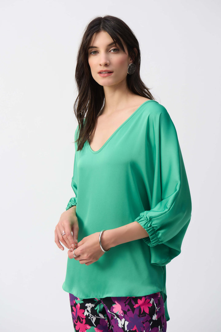 Paradise Cove Satin High Low Boxy Top 251191