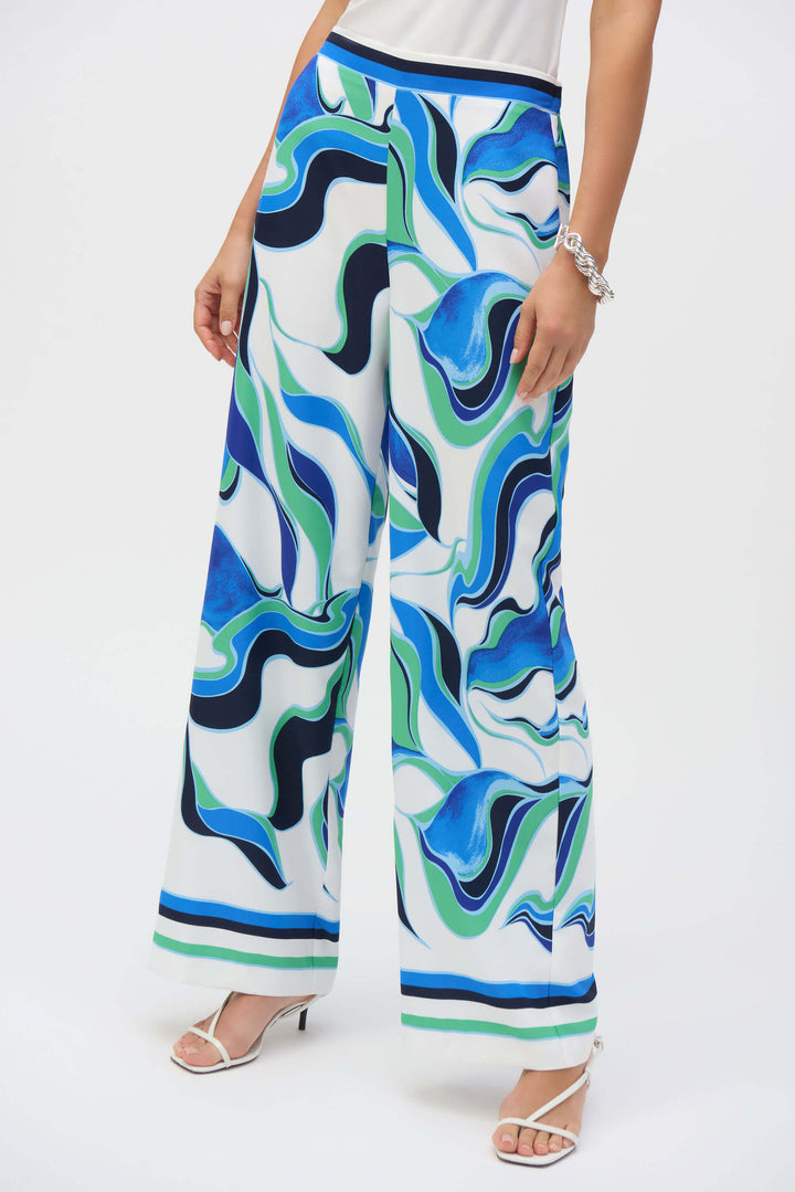 Bon Voyage Woven Abstract Print Wide-Leg Pants 252084