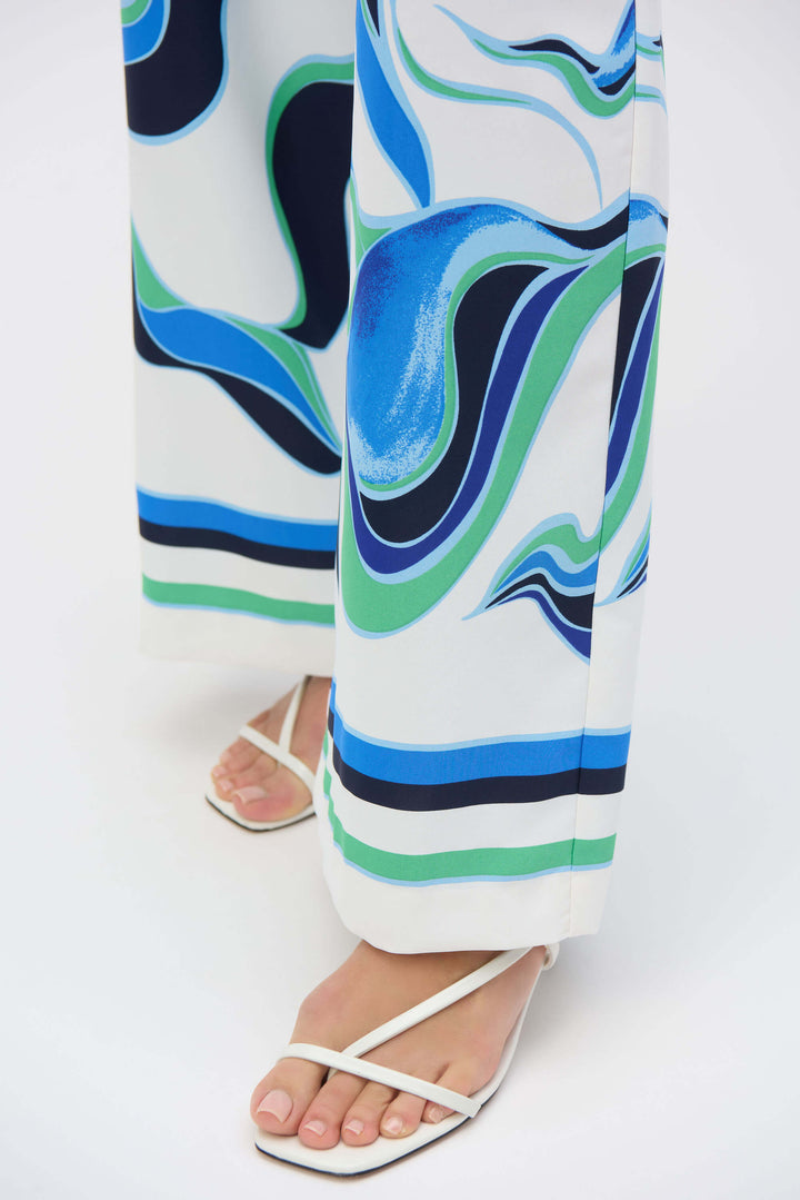 Bon Voyage Woven Abstract Print Wide-Leg Pants 252084