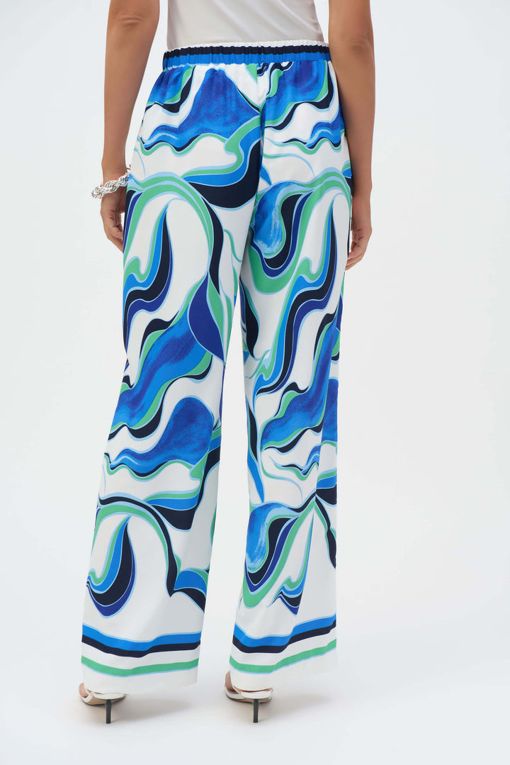 Bon Voyage Woven Abstract Print Wide-Leg Pants 252084