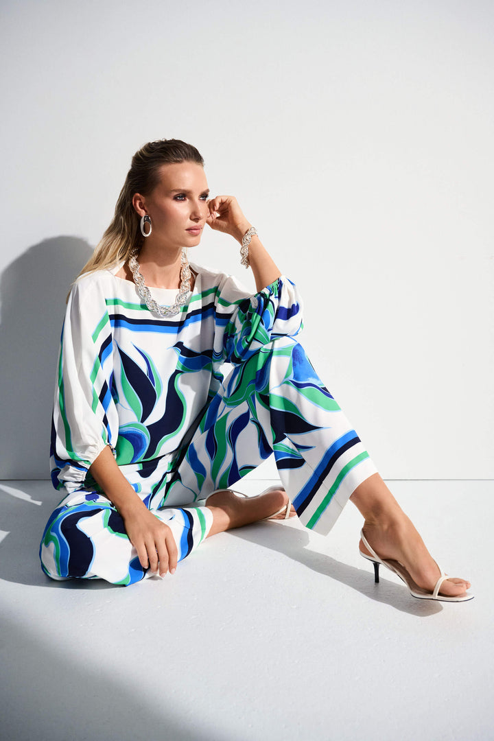 Bon Voyage Woven Abstract Print Wide-Leg Pants 252084