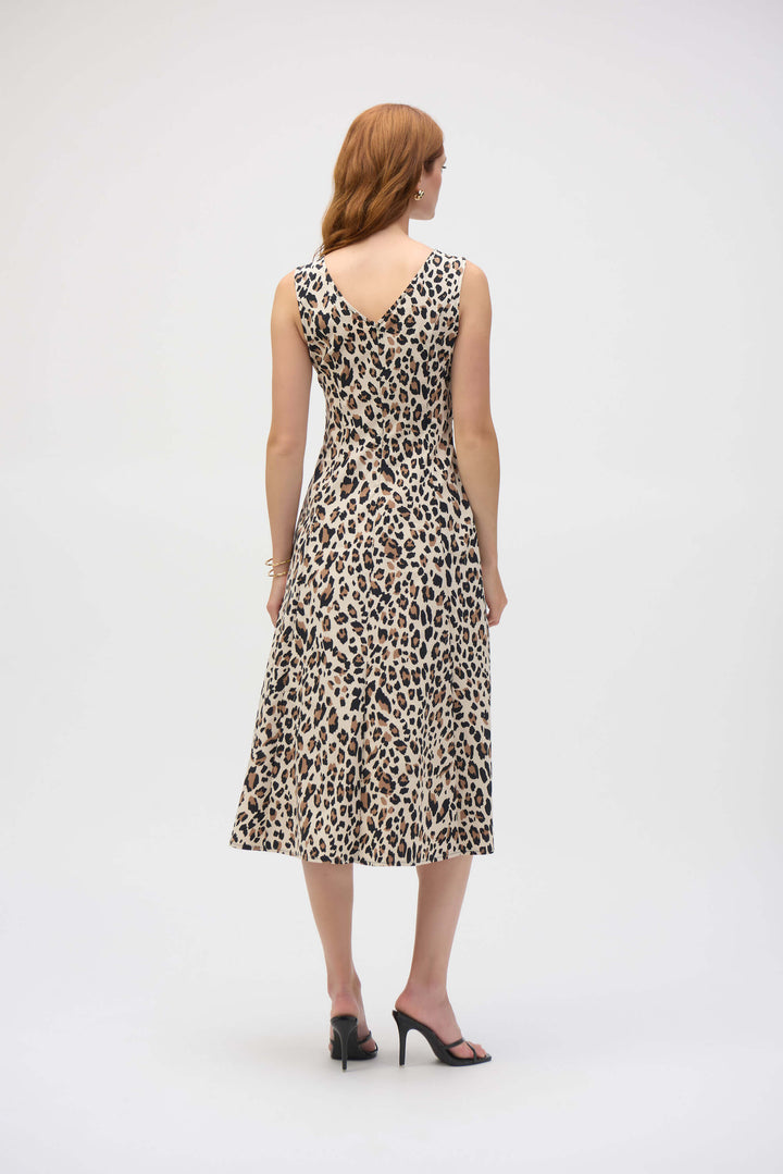 Savannah Poplin Animal Print Fit and Flare Dress 252095