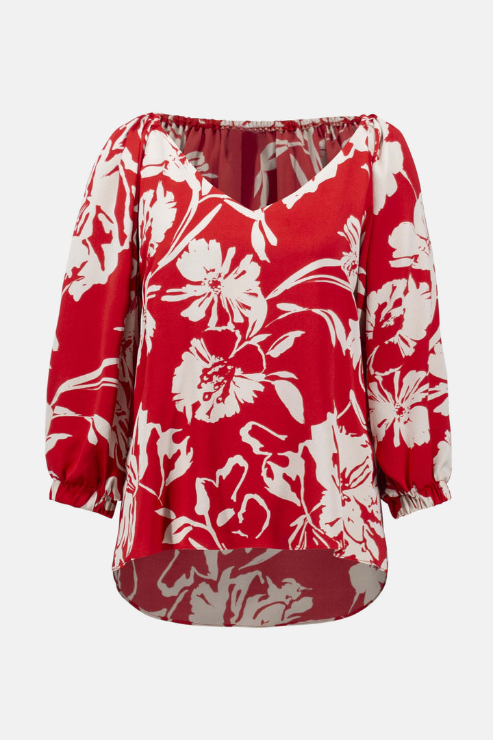Sicilian Sun Satin Floral Print Straight Top 252119