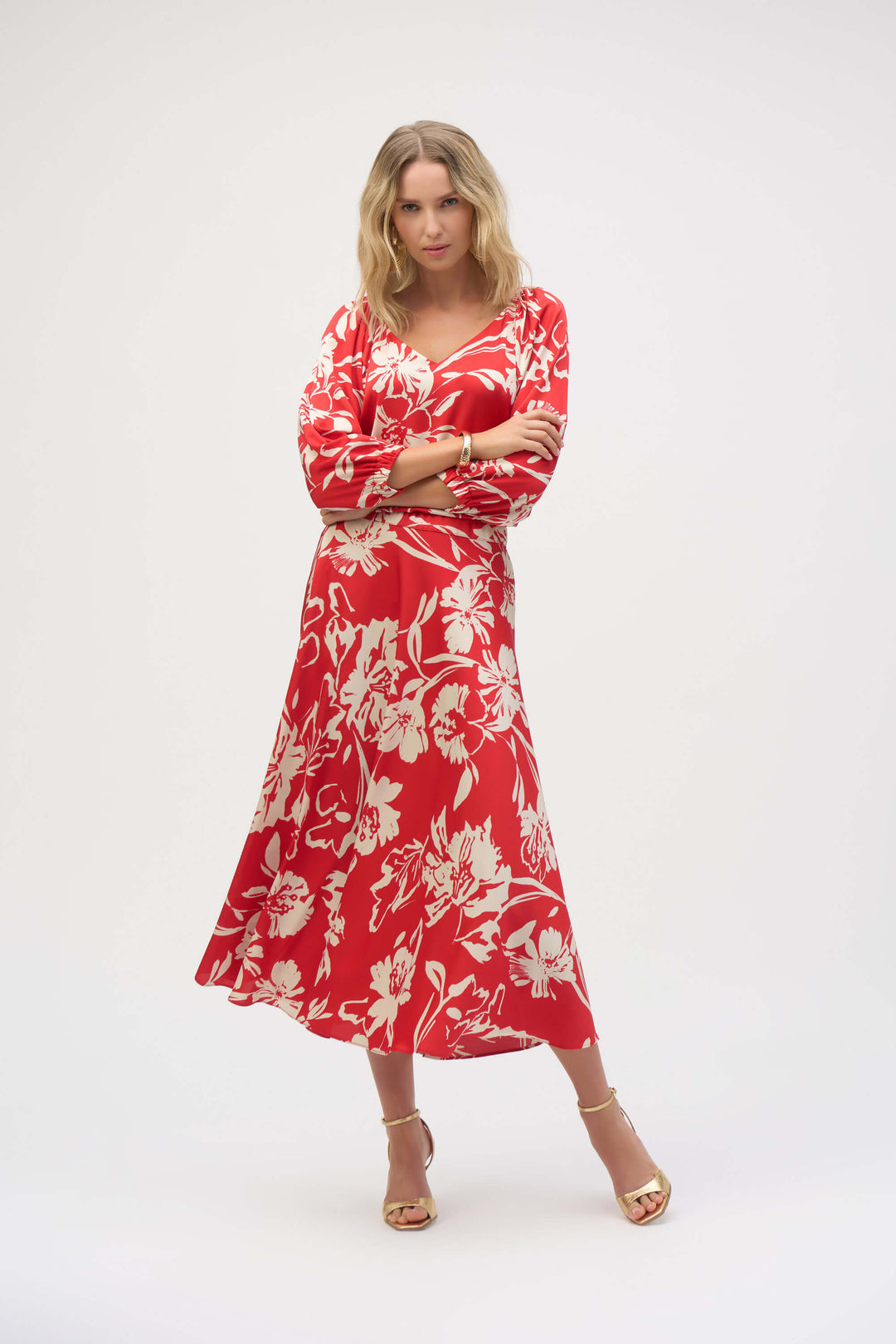 Sicilian Sun Satin Floral Print Straight Top 252119