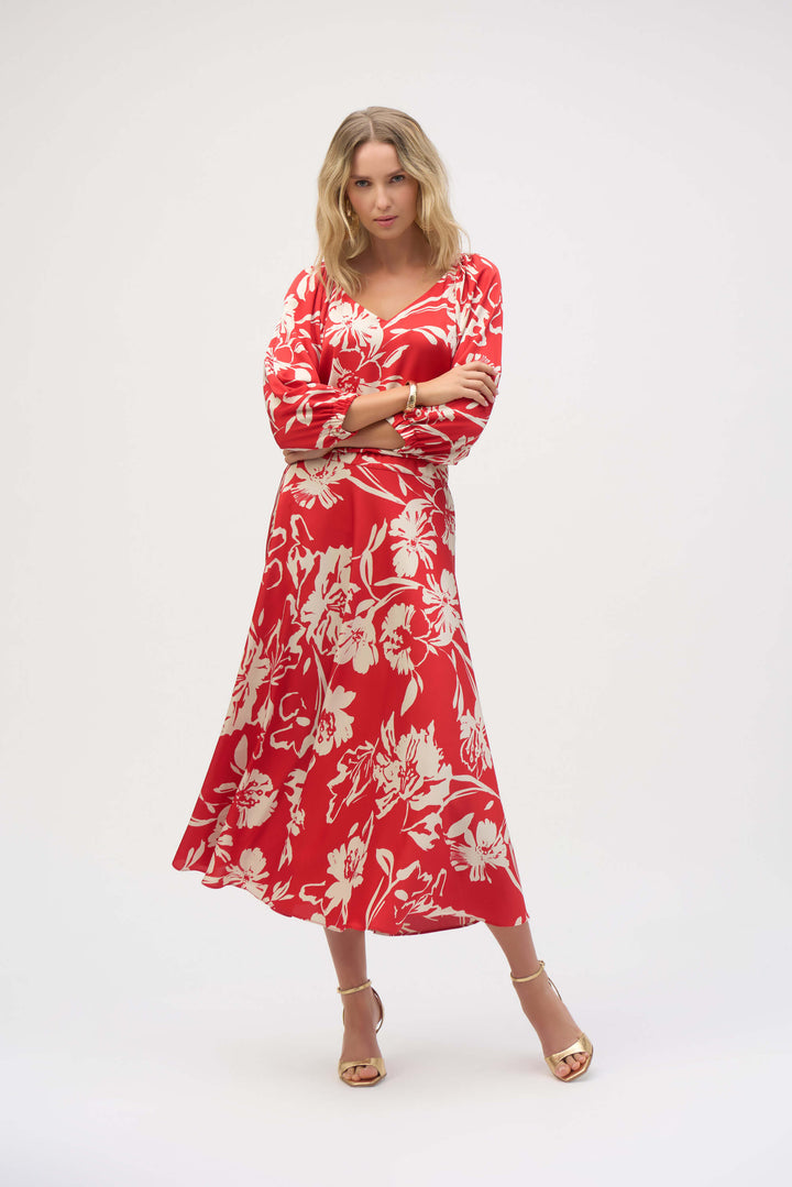 Sicilian Sun Satin Floral Print Straight Top 252119