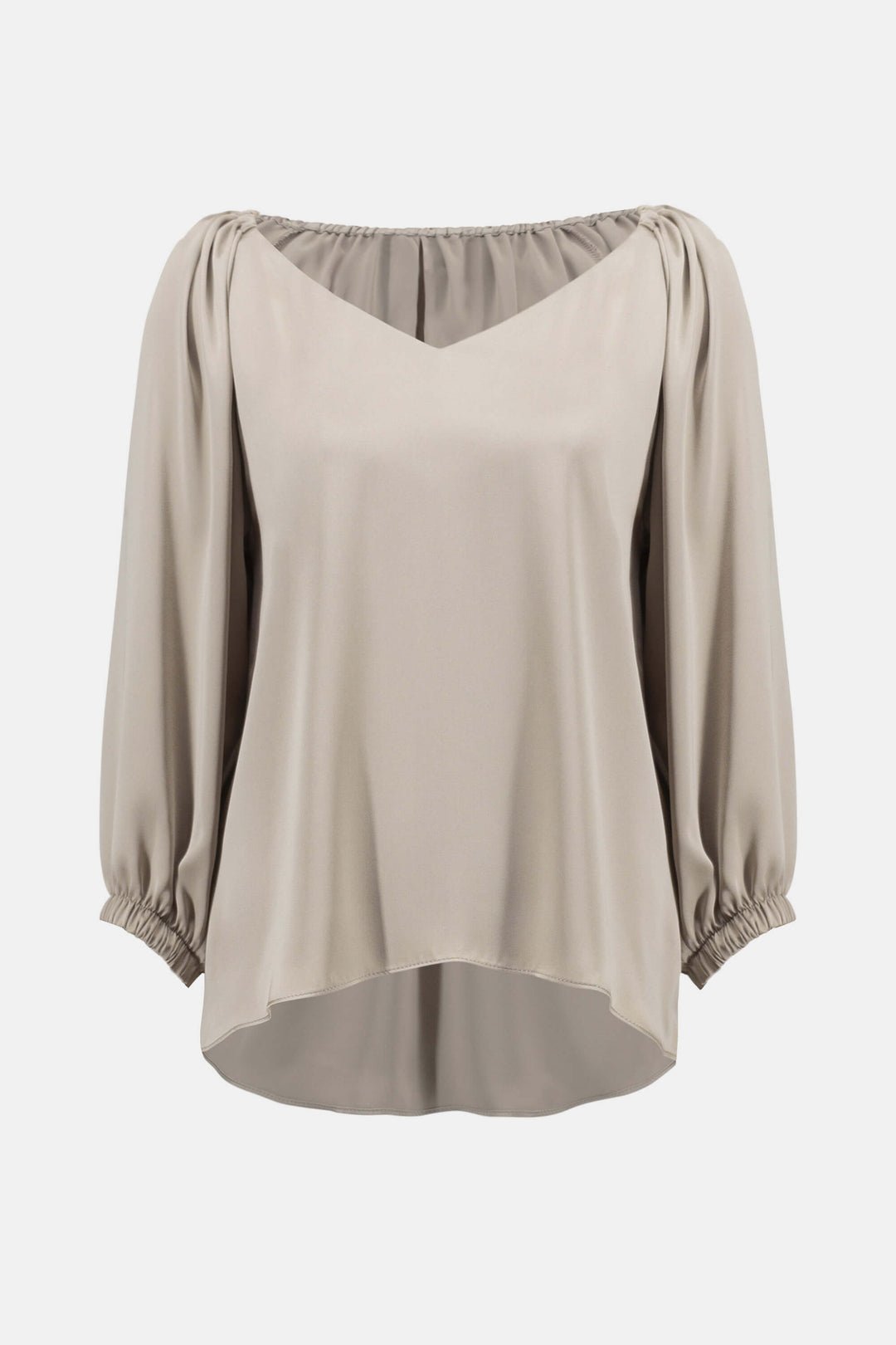 Satin V Neck Straight Top - Dune 252165
