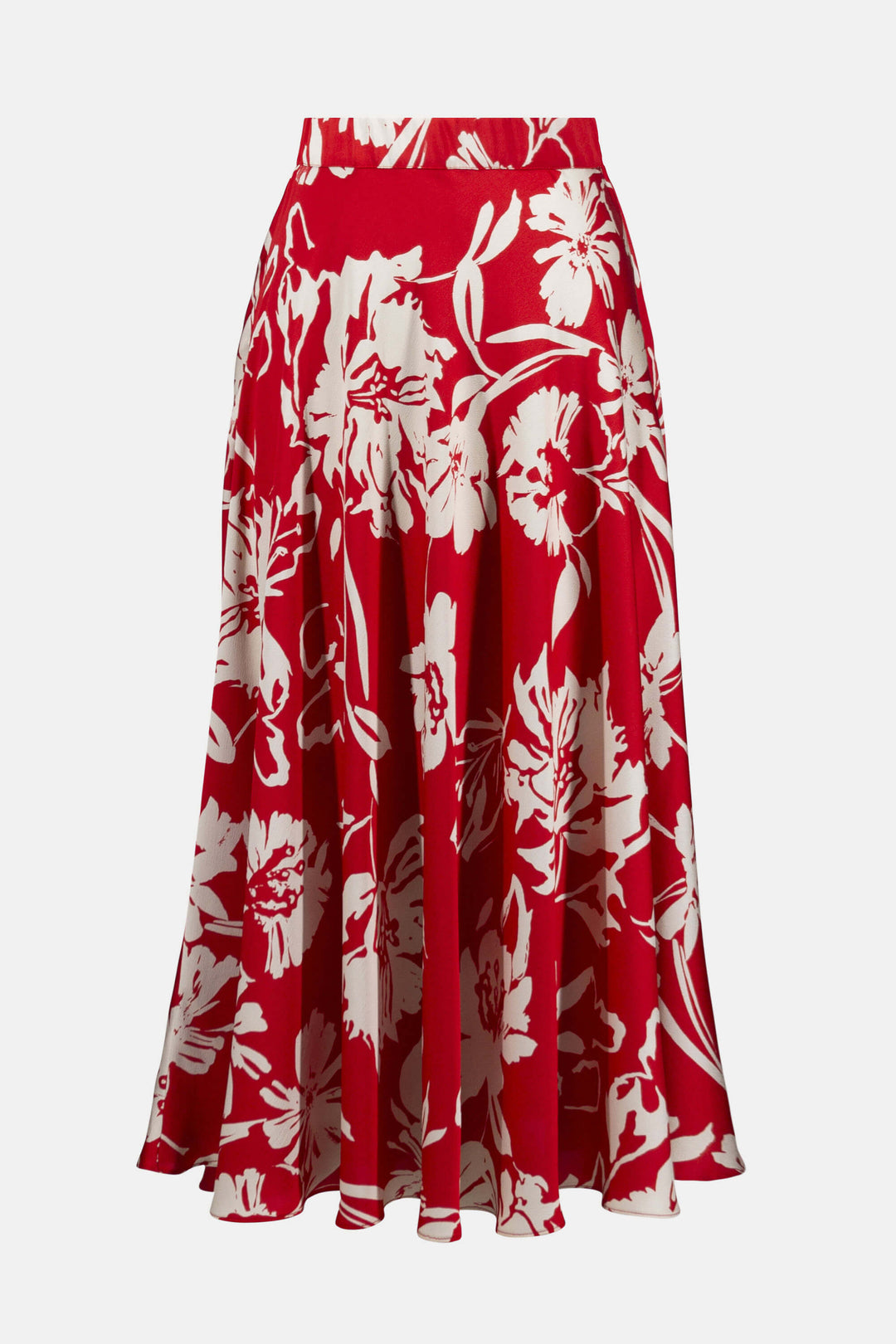 Sicilian Sun Satin Floral Print A-Line Skirt 252176