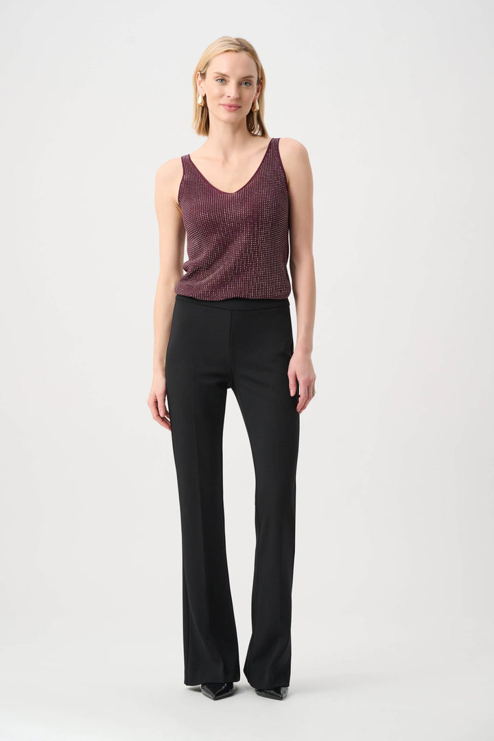 Metallic Knitted Camisole with Rhinestones 252915F26