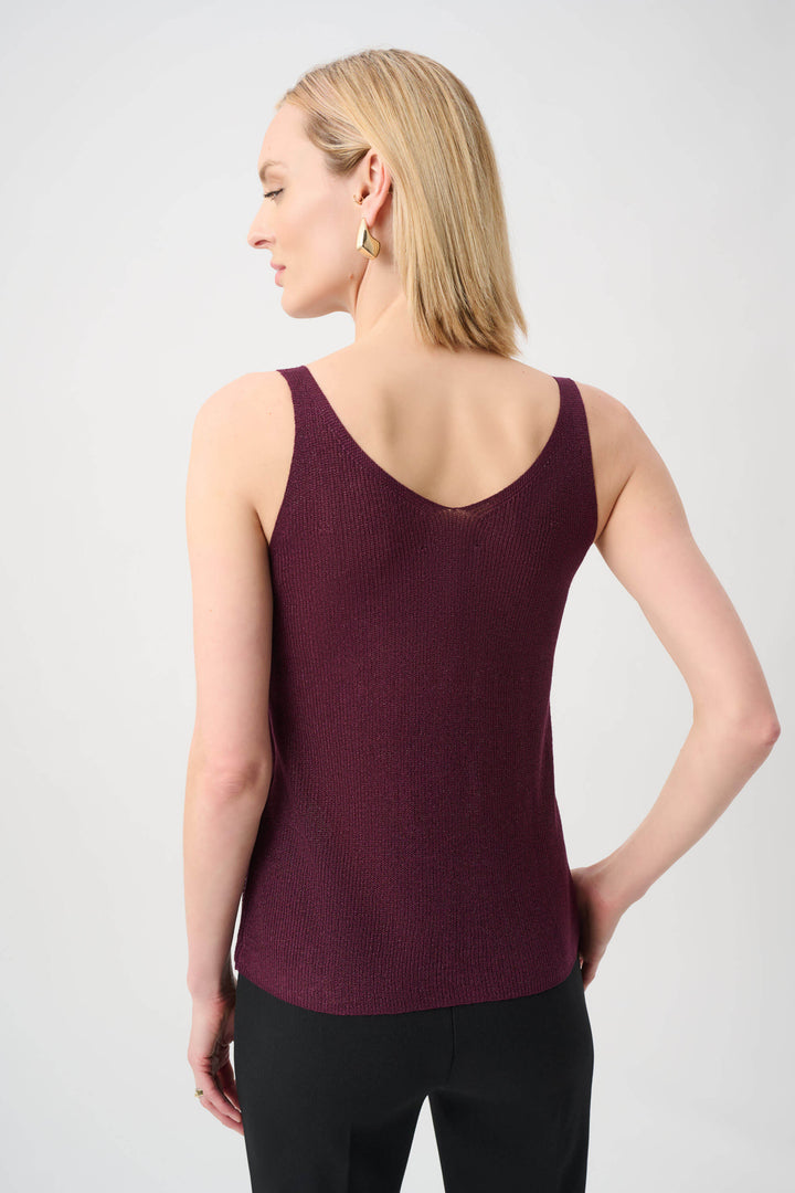 Metallic Knitted Camisole with Rhinestones 252915F26