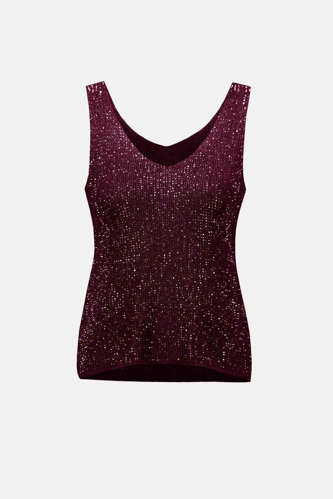 Metallic Knitted Camisole with Rhinestones 252915F26