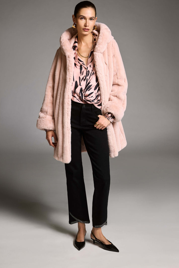 Soft Focus Recycled Satin Animal Print Draped Top 253059