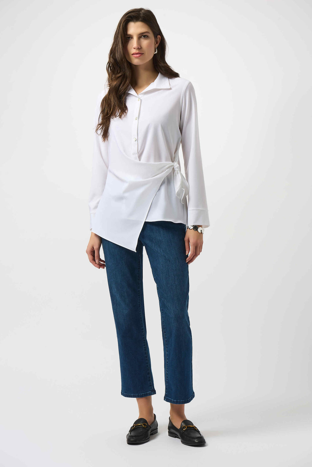 City Line Stretch Poplin Fitted Top 253132