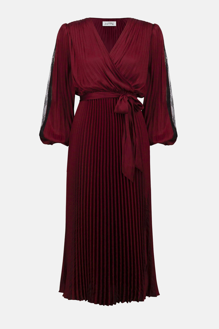 Signature | Pleated Satin Fit & Flare Dress 253775