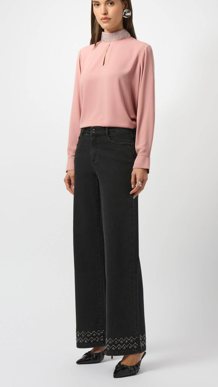 City Line Classic Wide Leg Stretch Denim Jeans - Charcoal Grey 253988