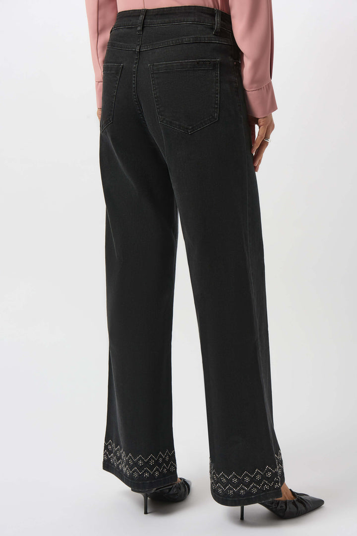 City Line Classic Wide Leg Stretch Denim Jeans - Charcoal Grey 253988