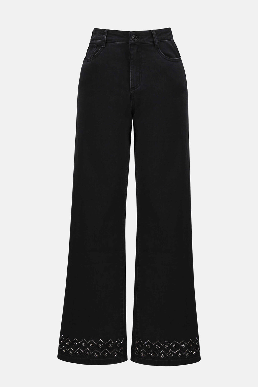 City Line Classic Wide Leg Stretch Denim Jeans - Charcoal Grey 253988