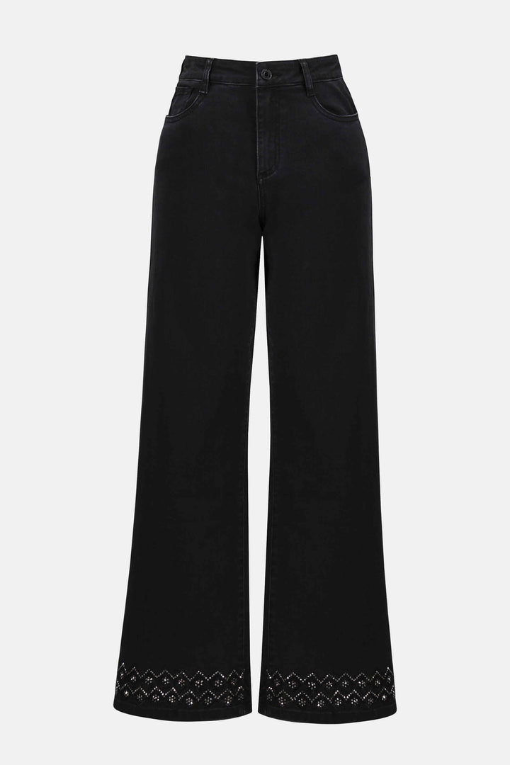City Line Classic Wide Leg Stretch Denim Jeans - Charcoal Grey 253988