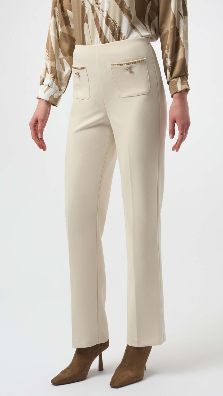 Dusk to Dawn Scuba Crepe Straight Pull On Pant - Birch  254043