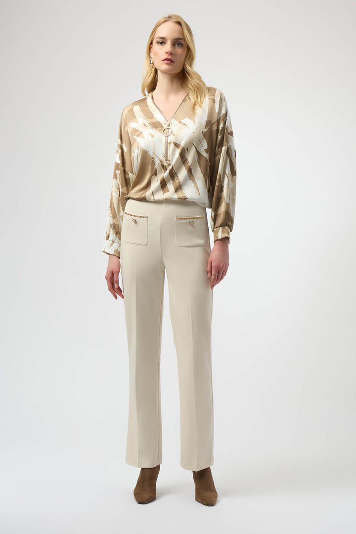 Dusk to Dawn Scuba Crepe Straight Pull On Pant - Birch  254043