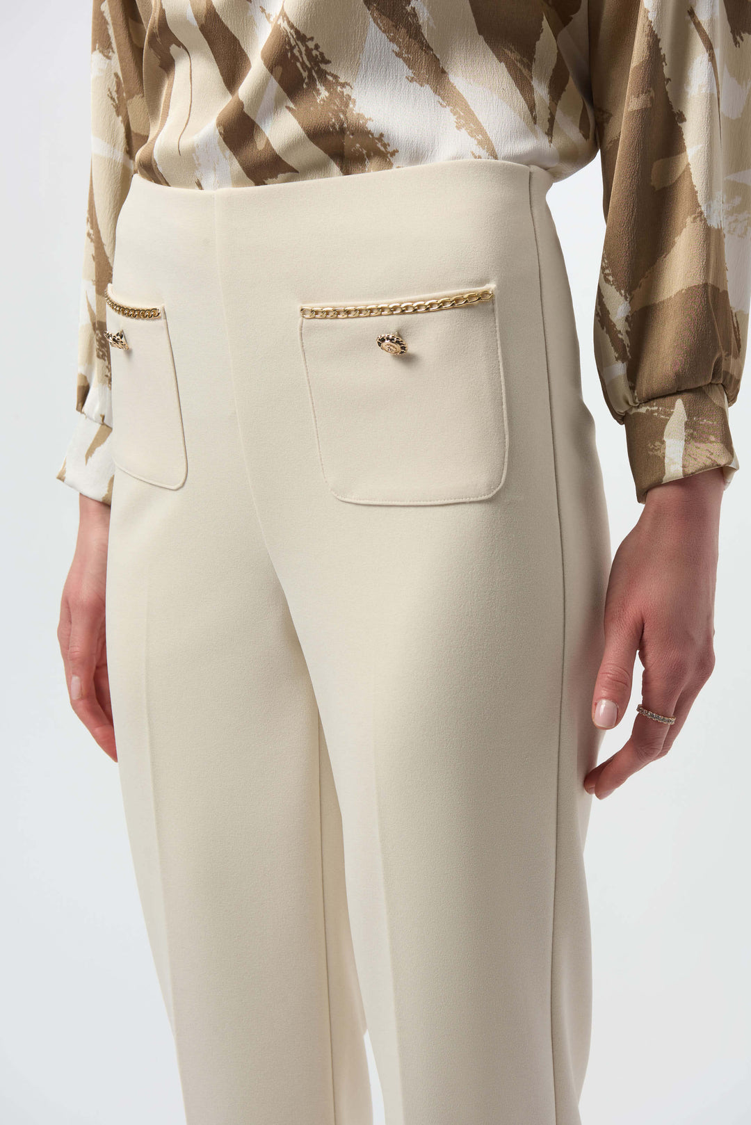 Dusk to Dawn Scuba Crepe Straight Pull On Pant - Birch  254043