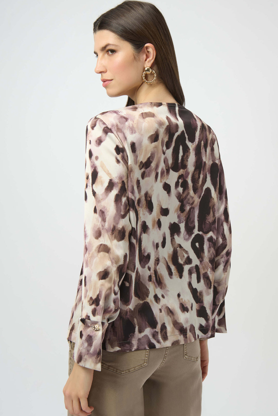 Natural Habitat Recycled Satin Animal Print Straight Top 254166