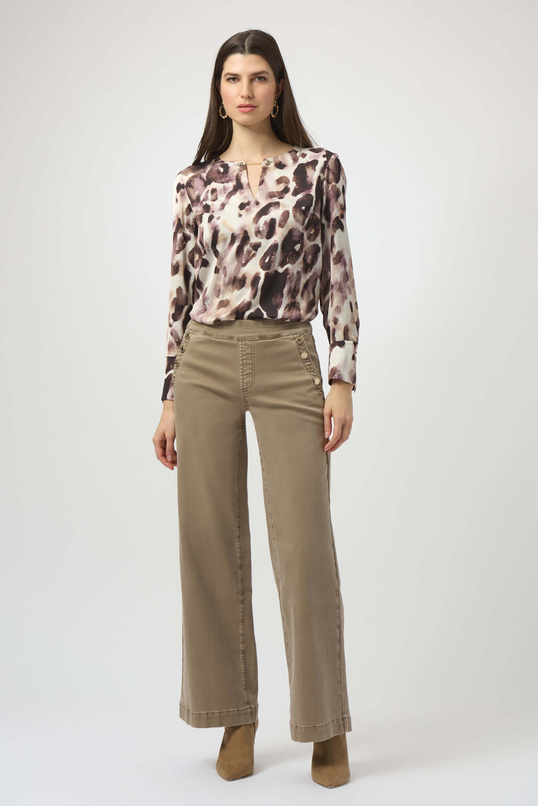 Natural Habitat Recycled Satin Animal Print Straight Top 254166