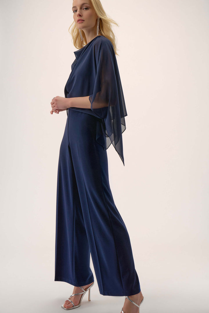 Signature Silky Wide Leg Jumpsuit - Navy 254705