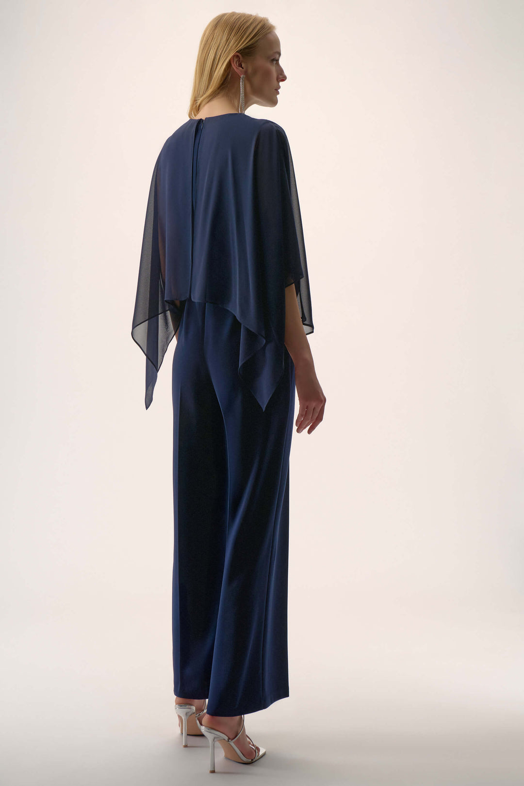 Signature Silky Wide Leg Jumpsuit - Navy 254705