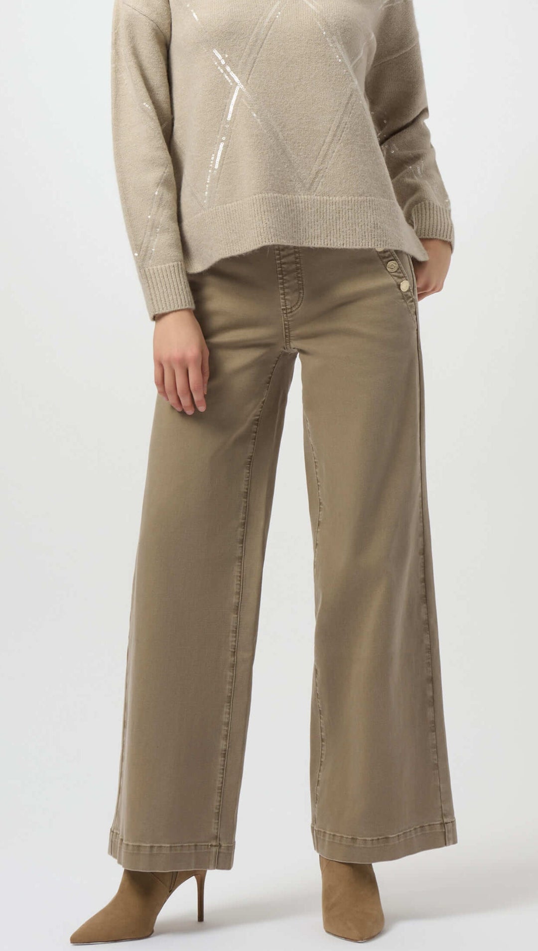 Best Bookers Classic Wide Leg Pull-On Jeans - Fawn 254919