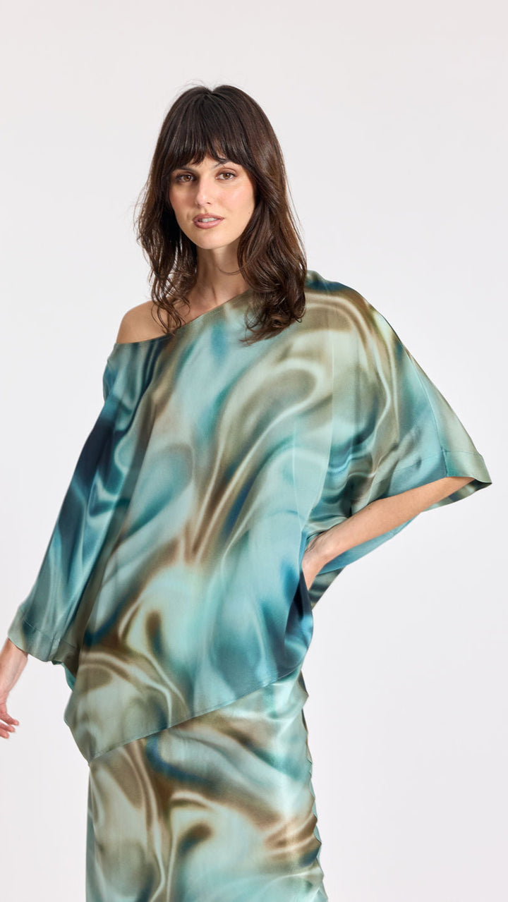 Loose Kisa Green Multi Top