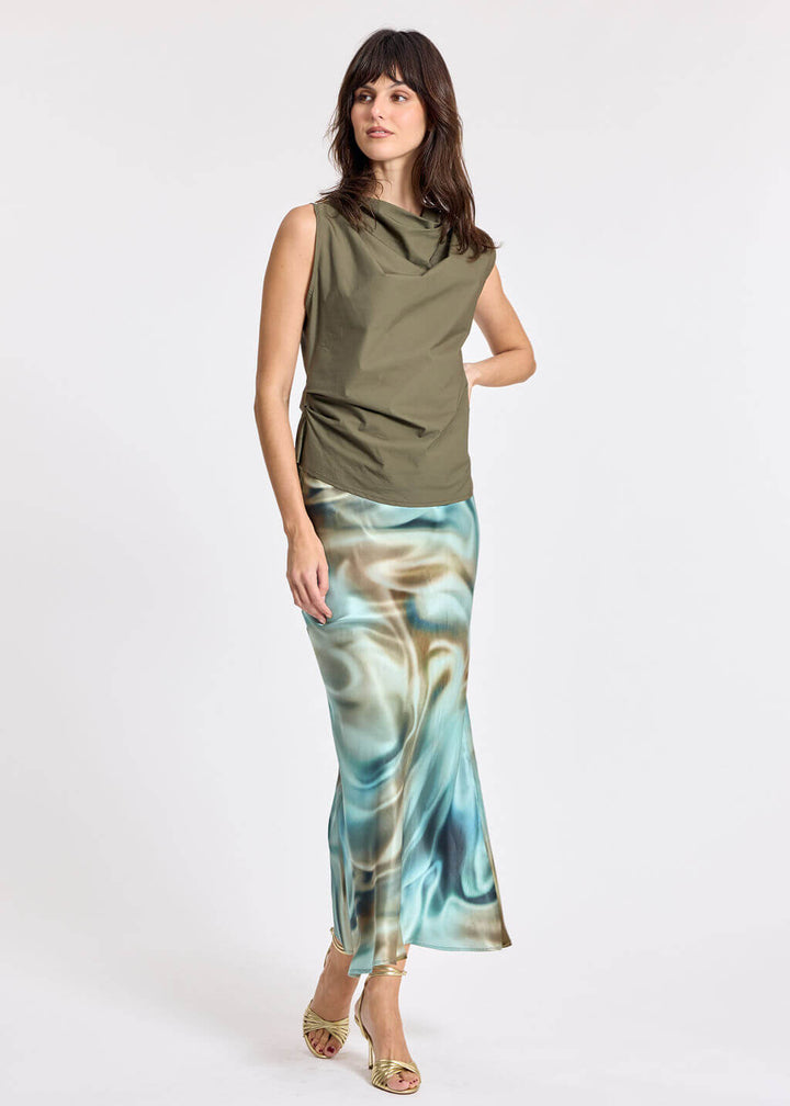 Vera Green Bias Skirt