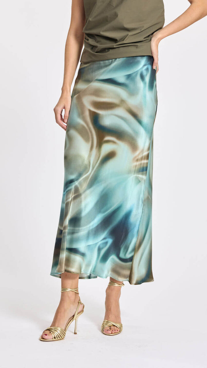Vera Green Bias Skirt