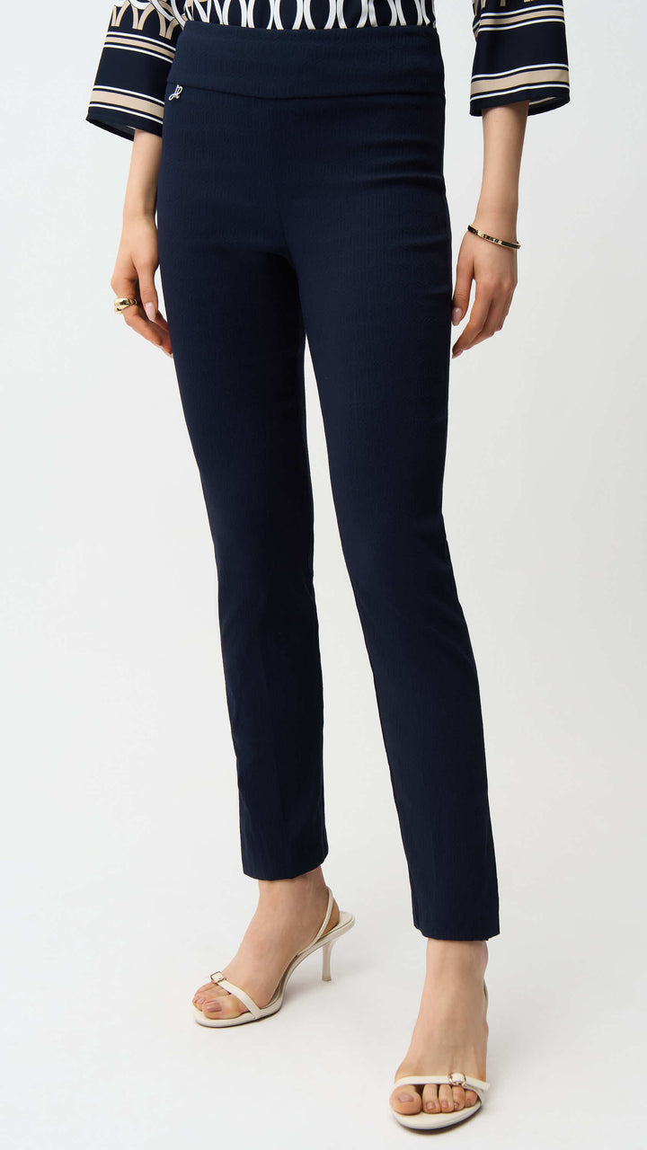 Jacquard Straight Pull On Pants - Navy 261148